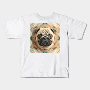 Fractal Design of A Pug Kids T-Shirt